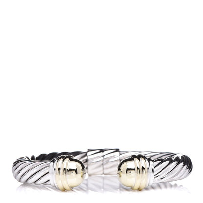 David Yurman Sterling Silver 14K Yellow Gold 10mm Cable Classics Bracelet 1 of 5