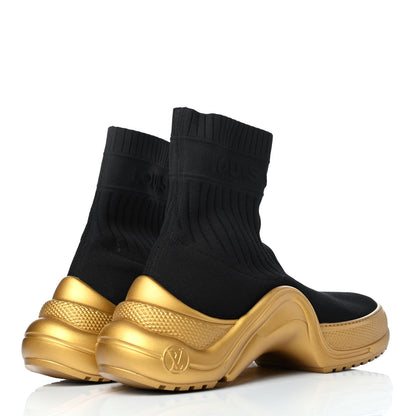 Louis Vuitton Stretch Textile Monogram LV Archlight Sneaker Boots 42 Black Gold 3 of 4