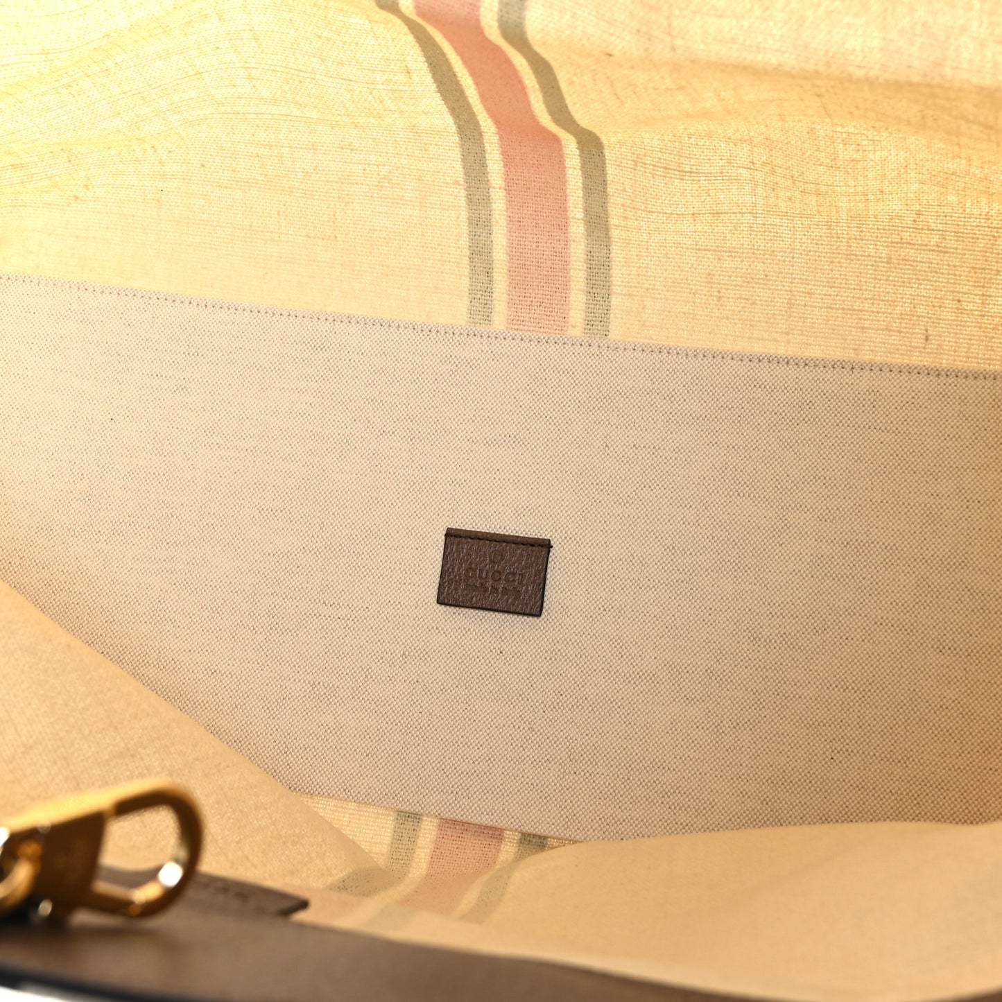 Linen Heavy Canvas Textured Dollar Calfskin Web Large Retro Interlocking G Foldable Tote Light Beige New Acero