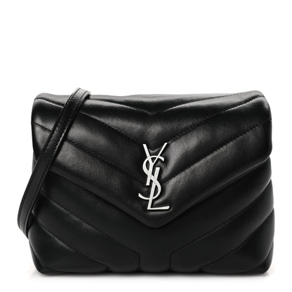 Saint Laurent Calfskin Y Quilted Monogram Toy Loulou Crossbody Bag Black 1 of 9