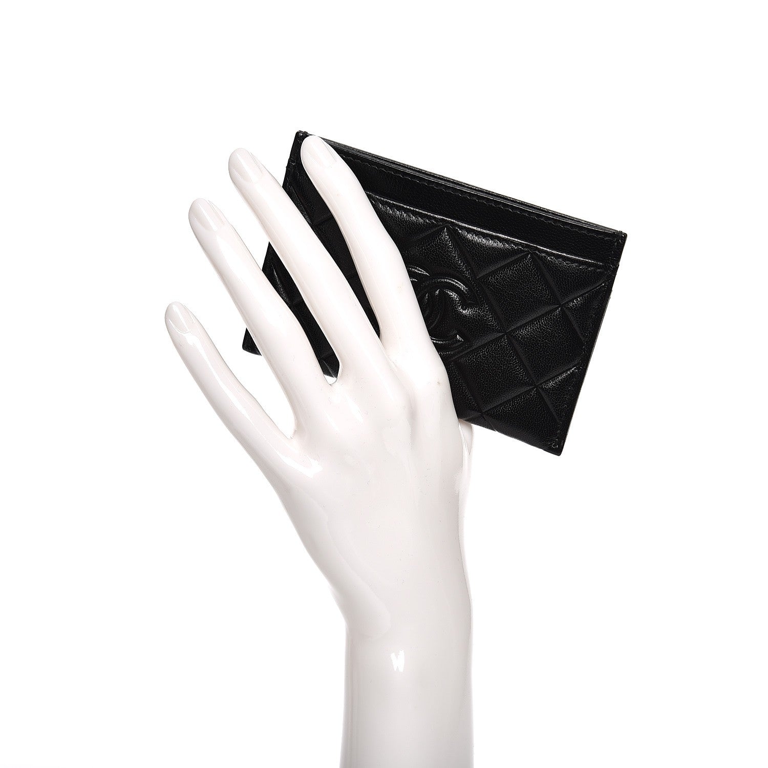 Chanel Goatskin Quilted Diamond CC Card Holder Black 2 of 8