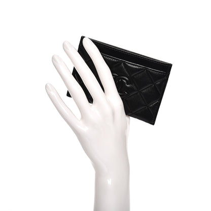 Chanel Goatskin Quilted Diamond CC Card Holder Black 2 of 8