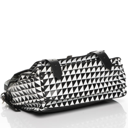 Proenza Schouler Calfskin Triangle Print Medium PS1 Satchel Black White 4 of 8