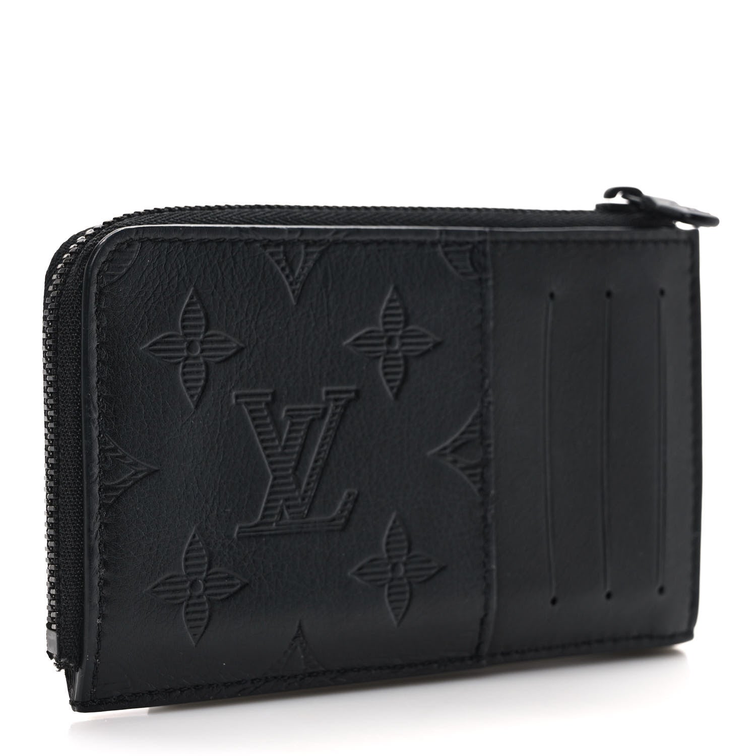 Louis Vuitton Calfskin Monogram Shadow Hybrid Wallet Black 3 of 7