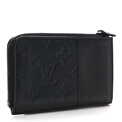 Louis Vuitton Calfskin Monogram Shadow Hybrid Wallet Black 3 of 7