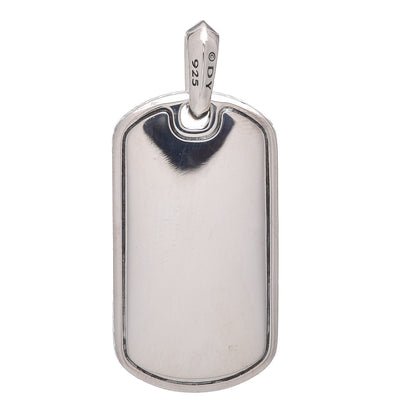 David Yurman Sterling Silver Black Onyx Exotic Stone Dog Tag Pendant 3 of 4