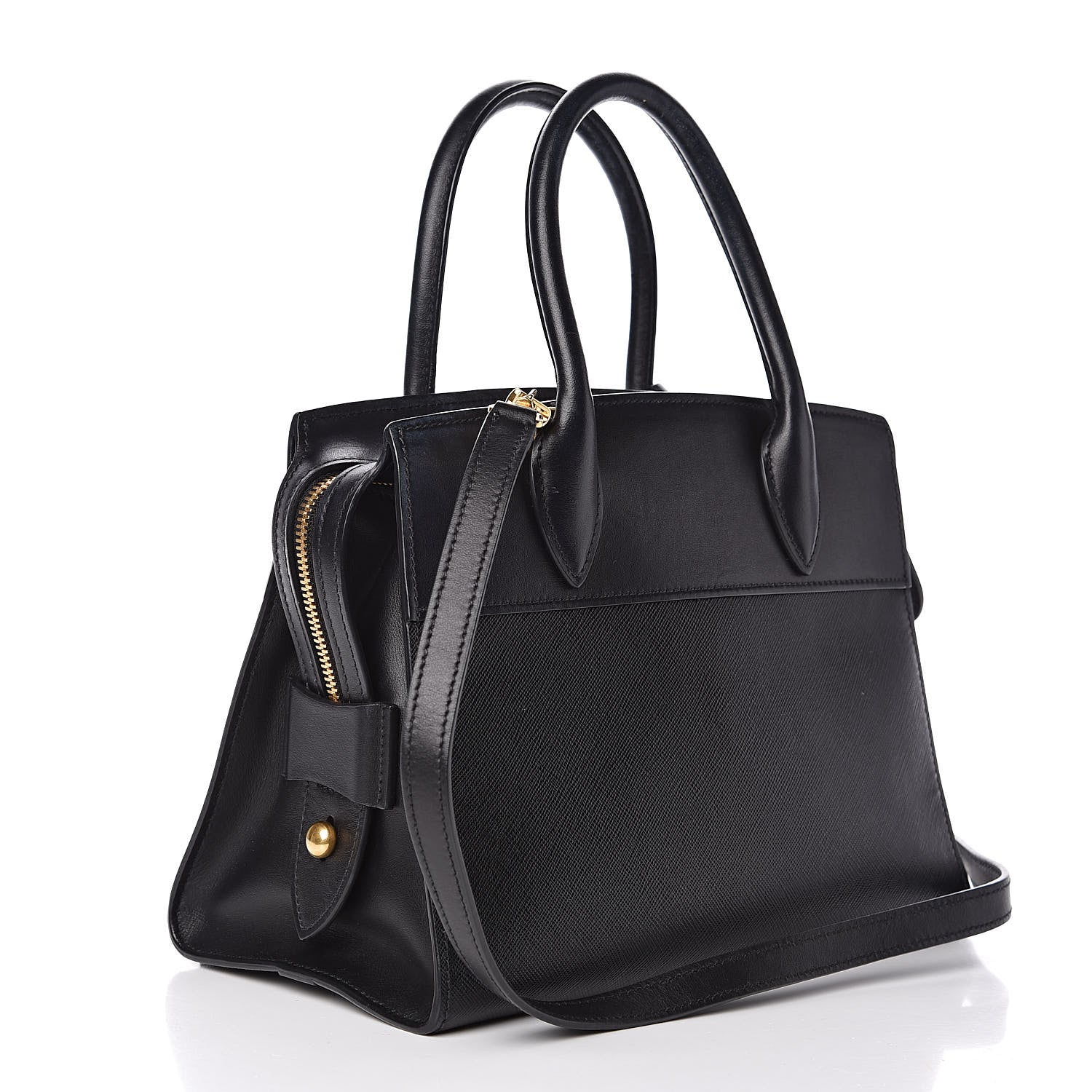 Prada Saffiano City Calfskin Small Esplanade Tote Black 3 of 9