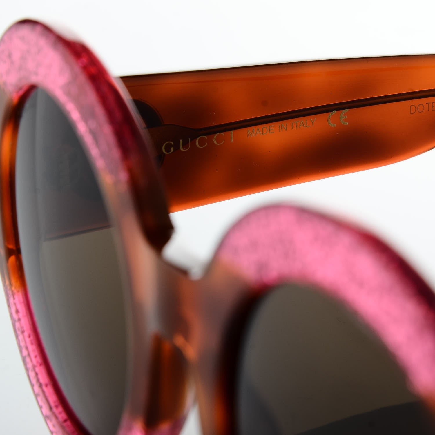 Gucci Acetate Round GG0084S Sunglasses Glitter Fuchsia 6 of 8