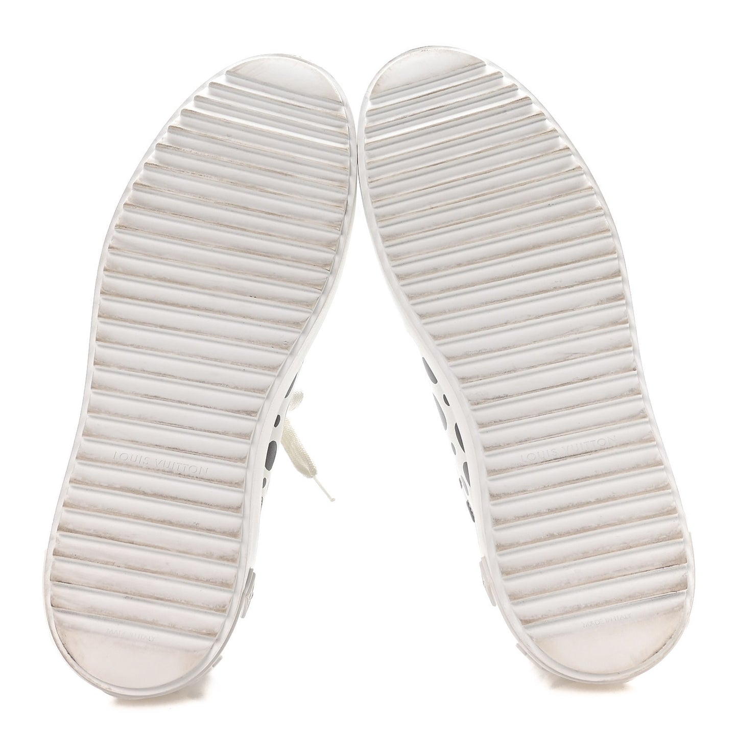 LV X YK Calfskin Printed Infinity Dots Time Out Sneakers 38.5 White