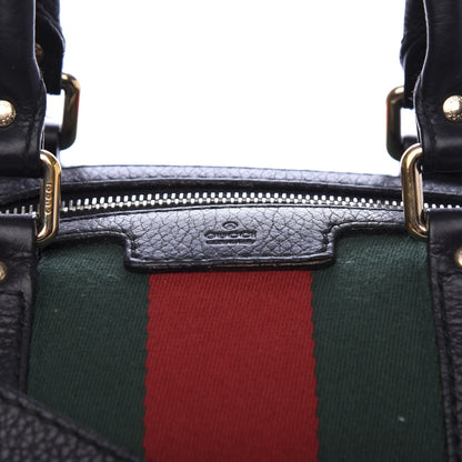 Gucci Calfskin Vintage Web Medium Boston Black 14 of 15