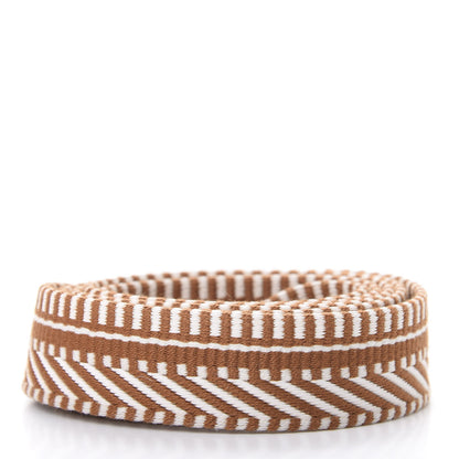 Hermes Toile Swift 25mm Sangle ZigZag Shoulder Strap Gold White 2 of 5