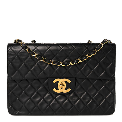 Chanel Lambskin Quilted XL Jumbo Single Flap Black 1 of 15