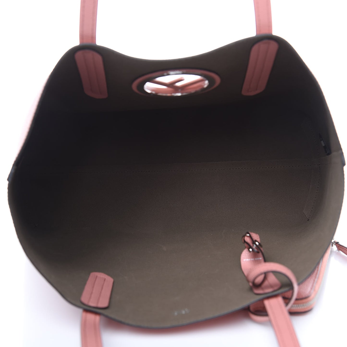 Vitello Vienna Enamel F is Fendi Shopping Tote Macaron Taupe