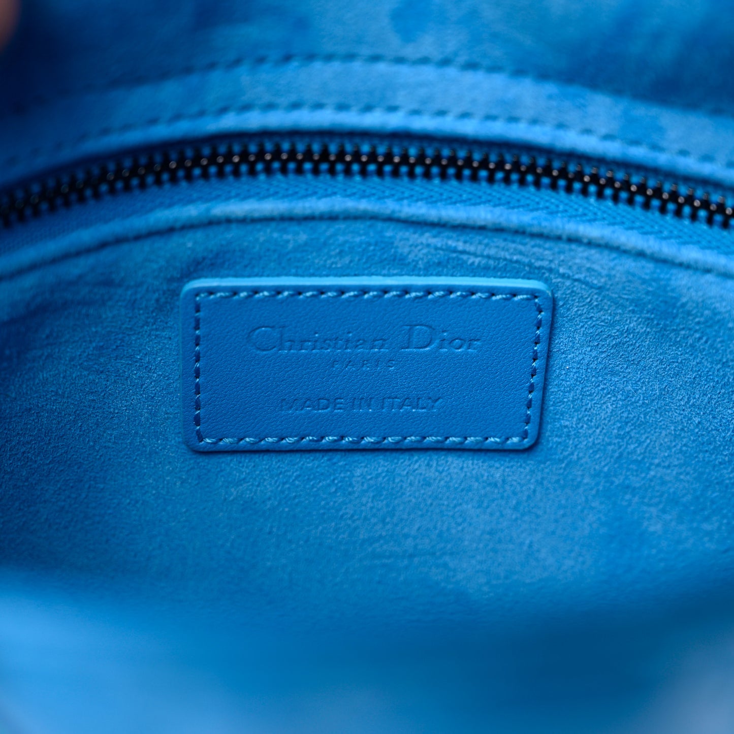Lambskin Cannage Small Lady Dior Bright Blue
