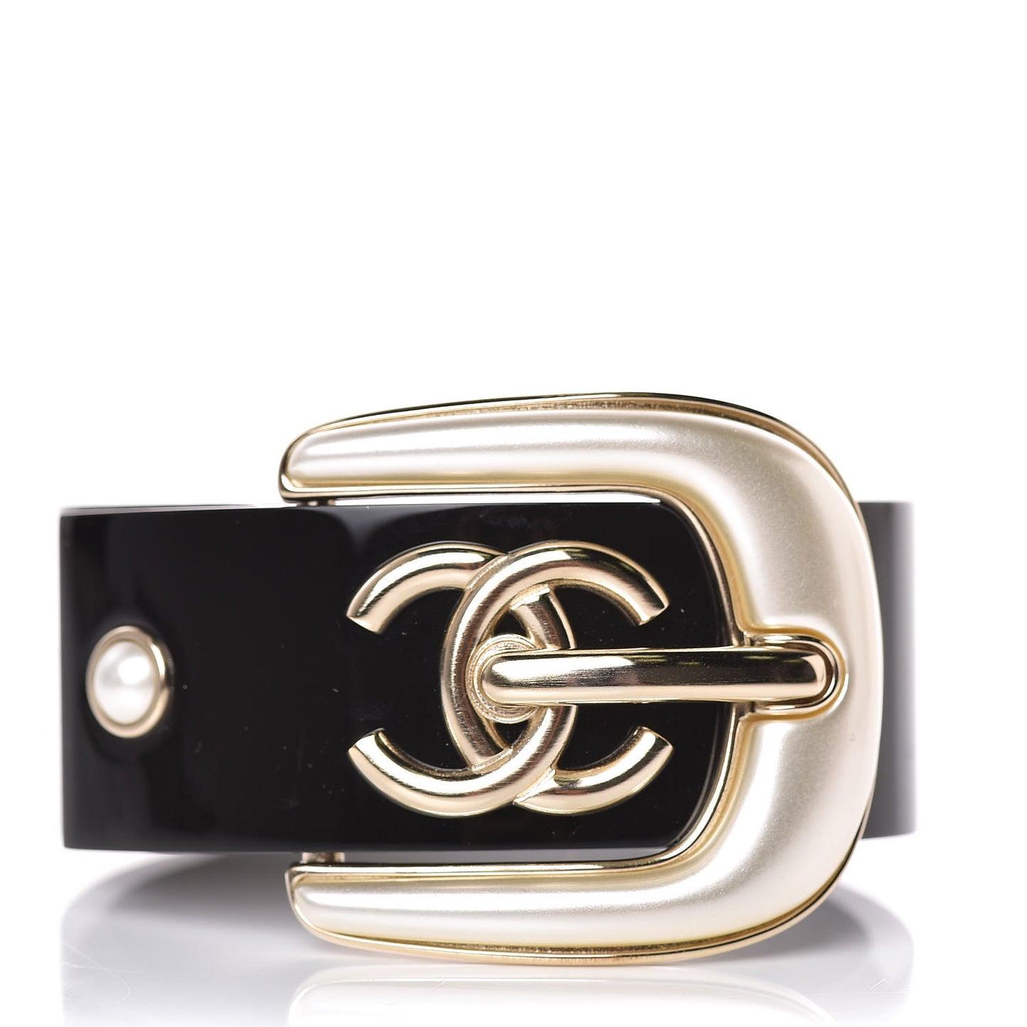Resin CC Buckle Cuff Black Gold