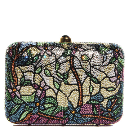 Judith Leiber Swarovski Crystal Floral Miniaudiere Clutch 1 of 8