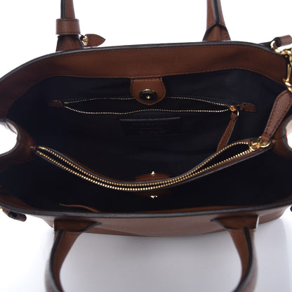 Burberry Grainy Calfskin House Check Medium Banner Tote Tan 6 of 9