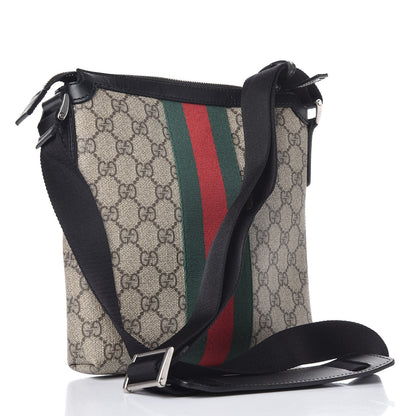Gucci GG Supreme Monogram Web Messenger Bag Black 4 of 10