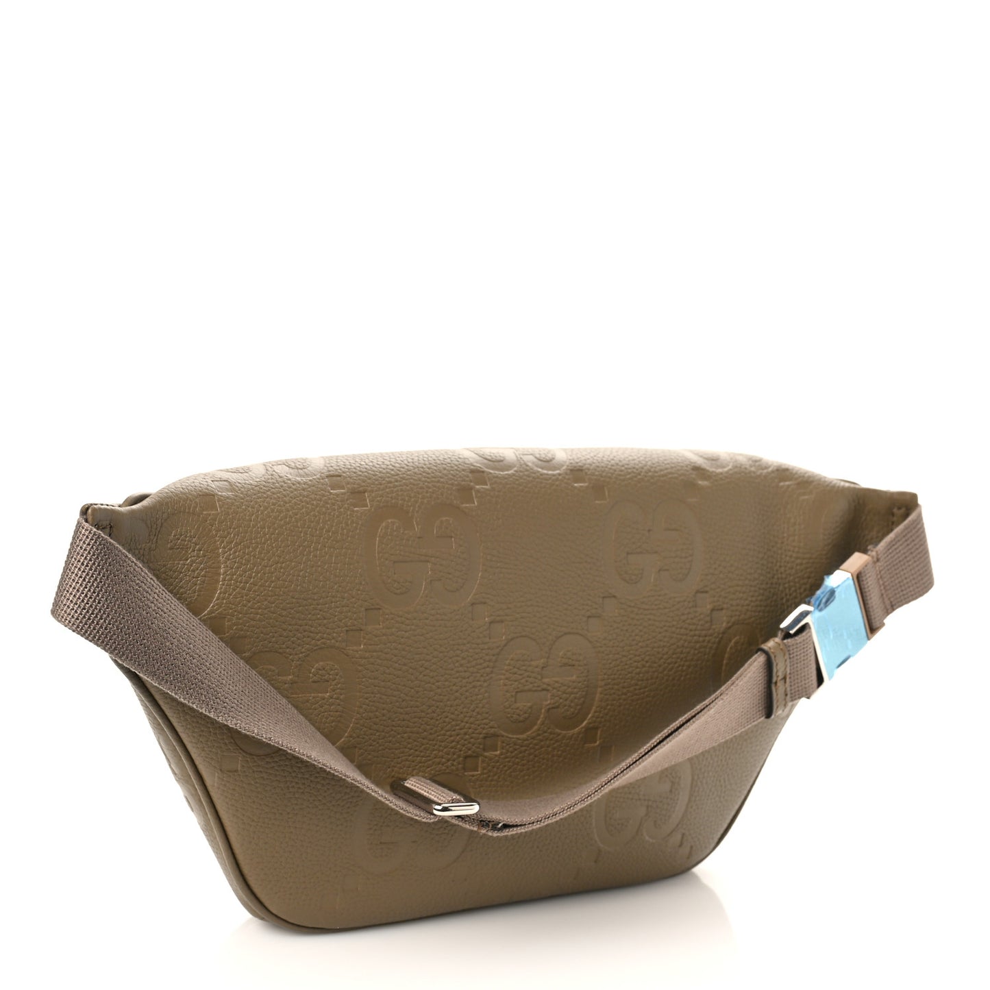 Piuma Calfskin Jumbo GG Embossed Pocket Belt Bag Good Taupe