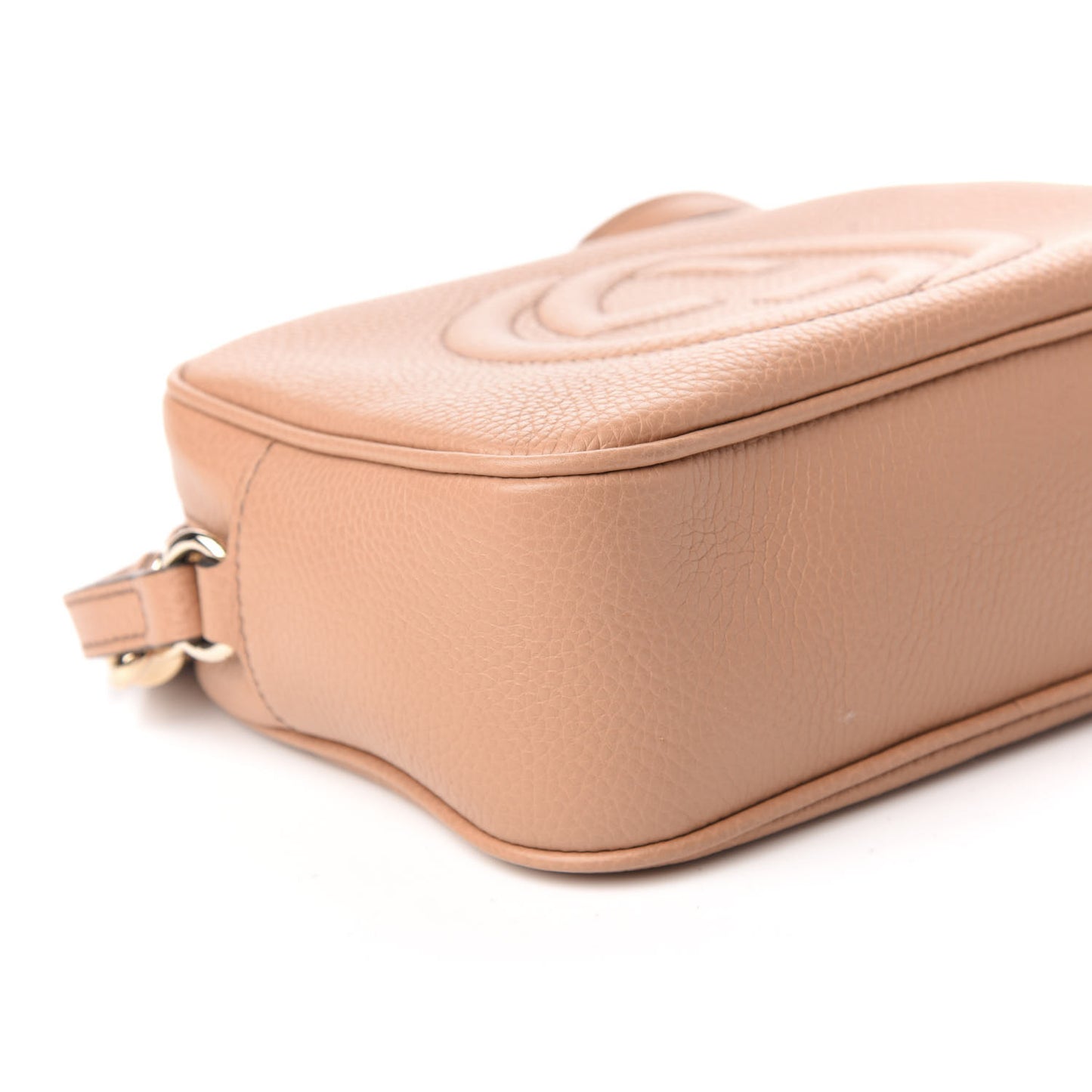 Pebbled Calfskin Small Soho Disco Bag Rose Beige