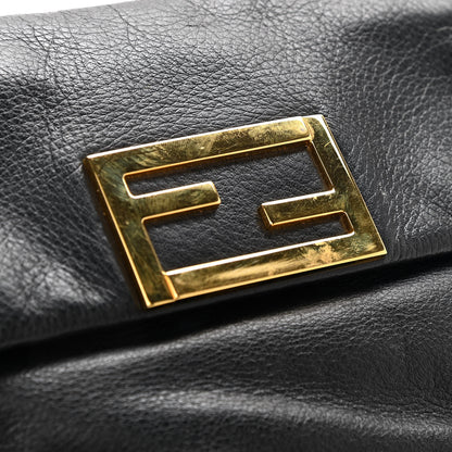 Fendi Vitello Flamingo Fendista Pouchette Crossbody Black 12 of 12