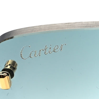 Cartier Metal C Decor 140 Square Sunglasses Gold Blue 7 of 8
