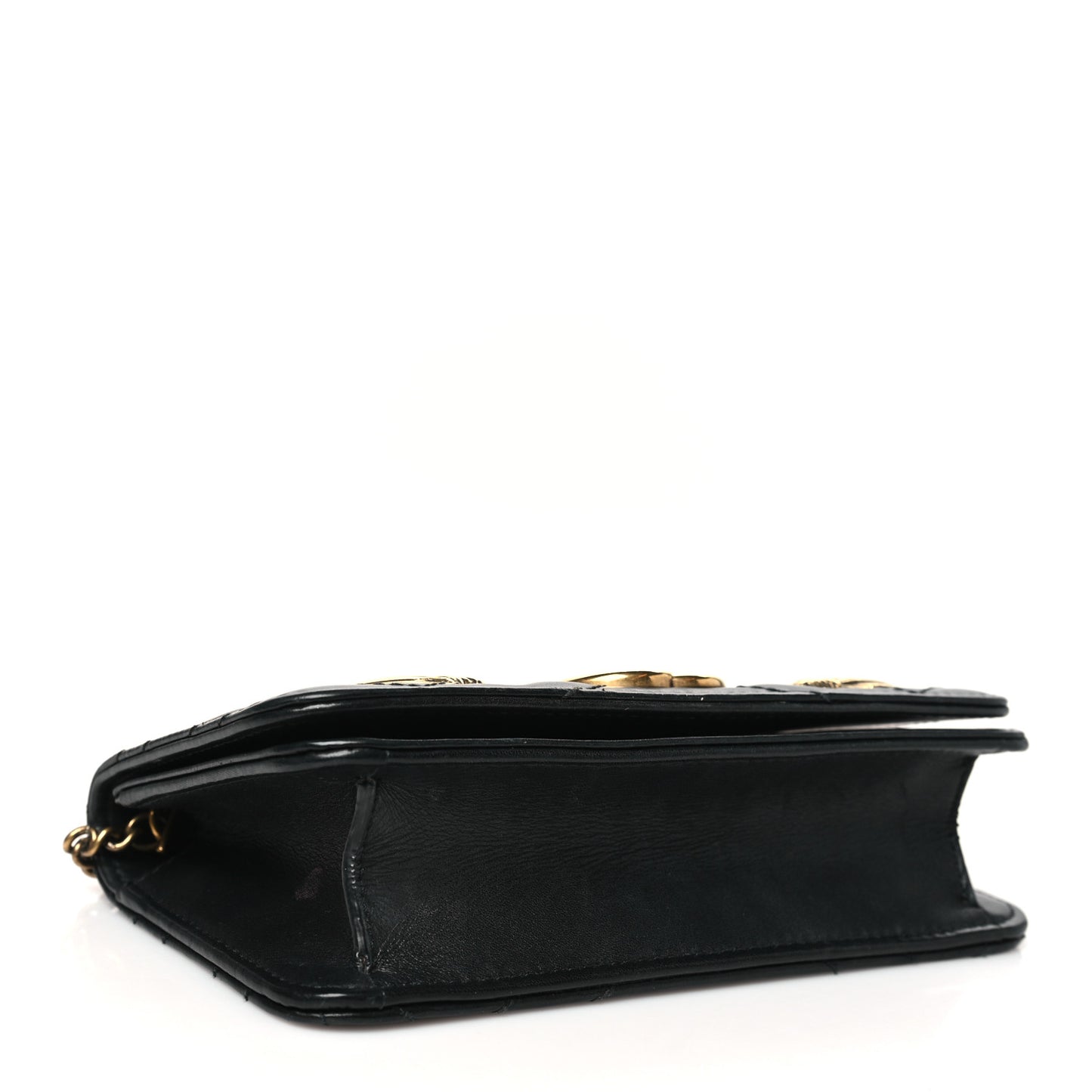 Calfskin Matelasse Mini Animal Studs GG Marmont Bag Black