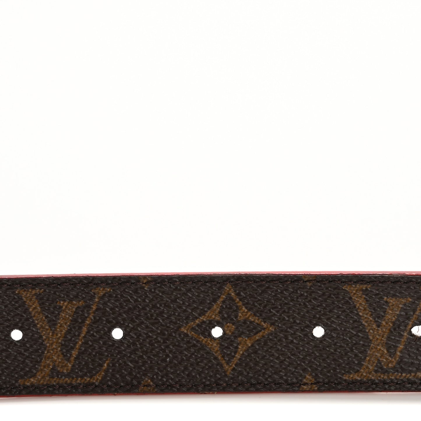 Calfskin Monogram 30mm LV Initiales Reversible Belt 85 34 Red