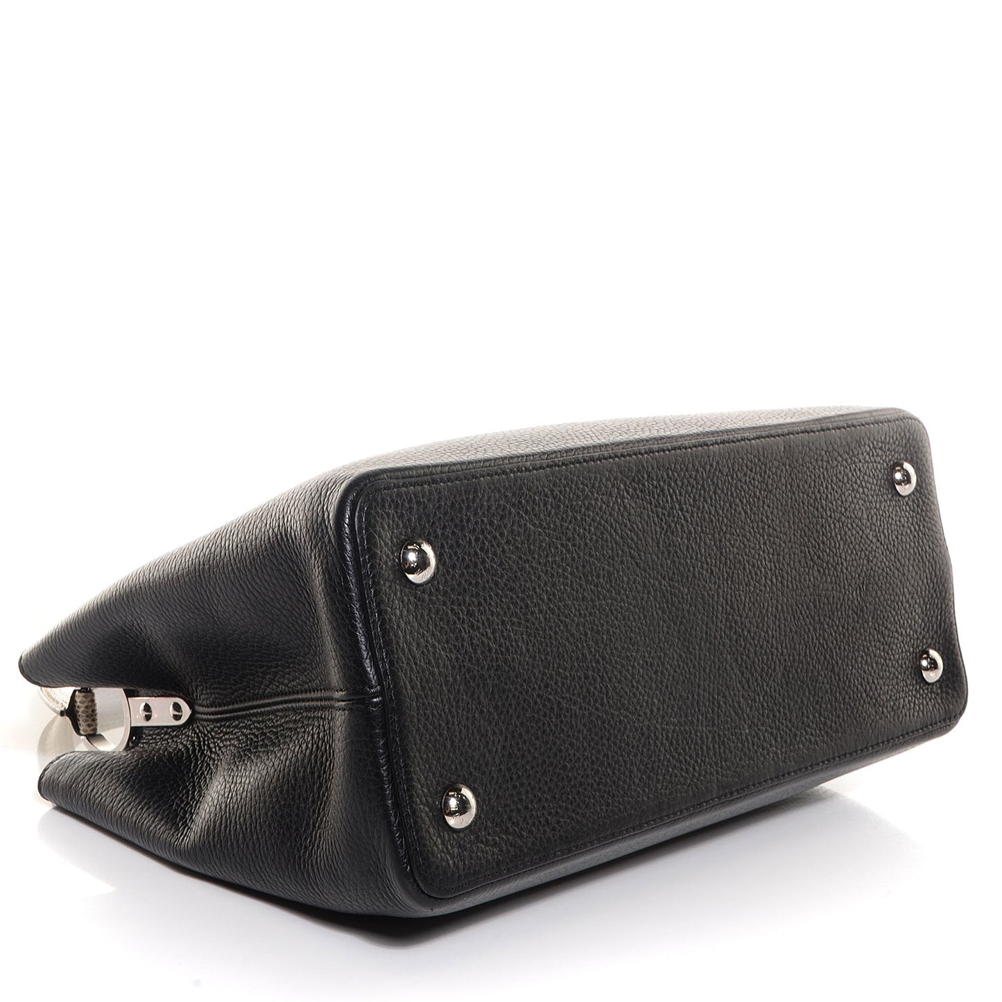 Taurillon Watersnake Capucines MM Black