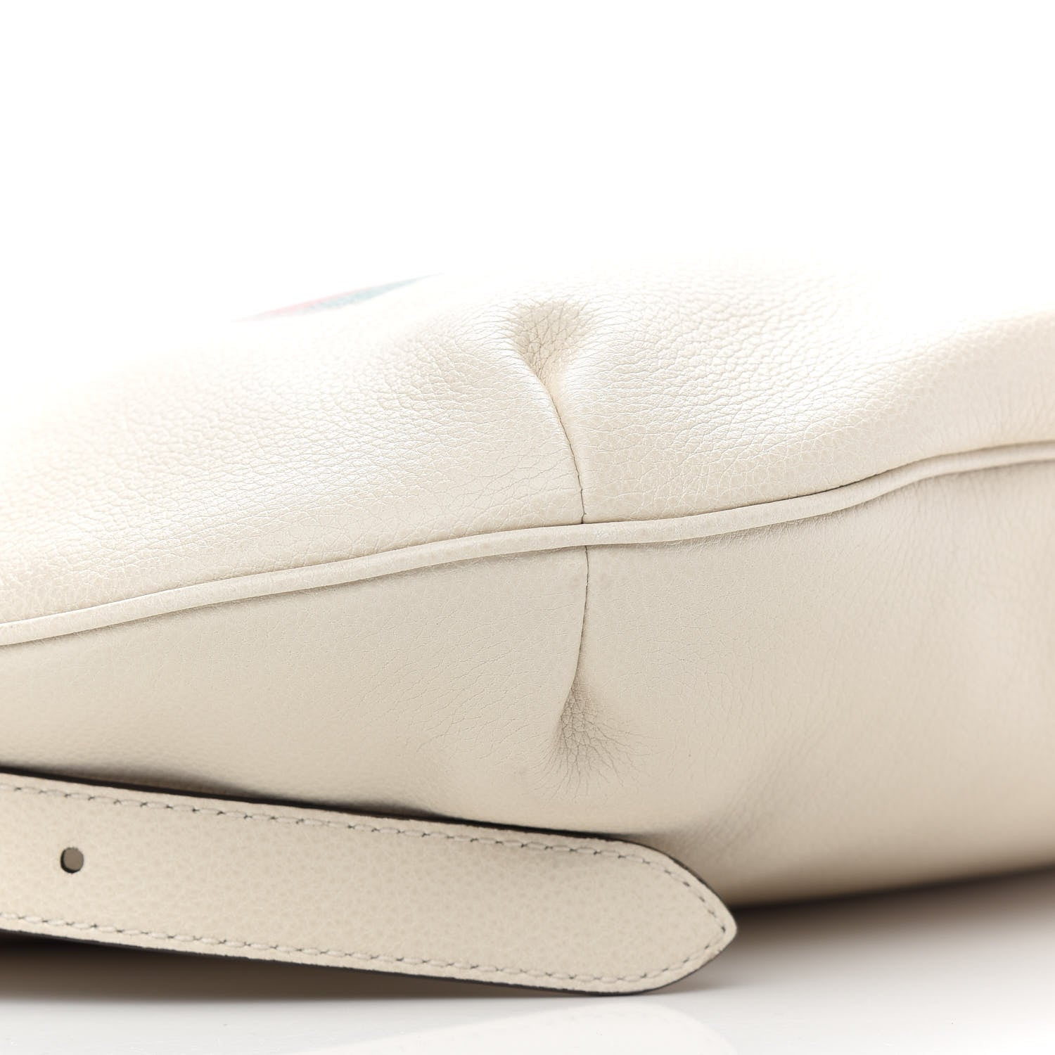 Gucci Grained Calfskin Logo Half Moon Hobo White 8 of 9