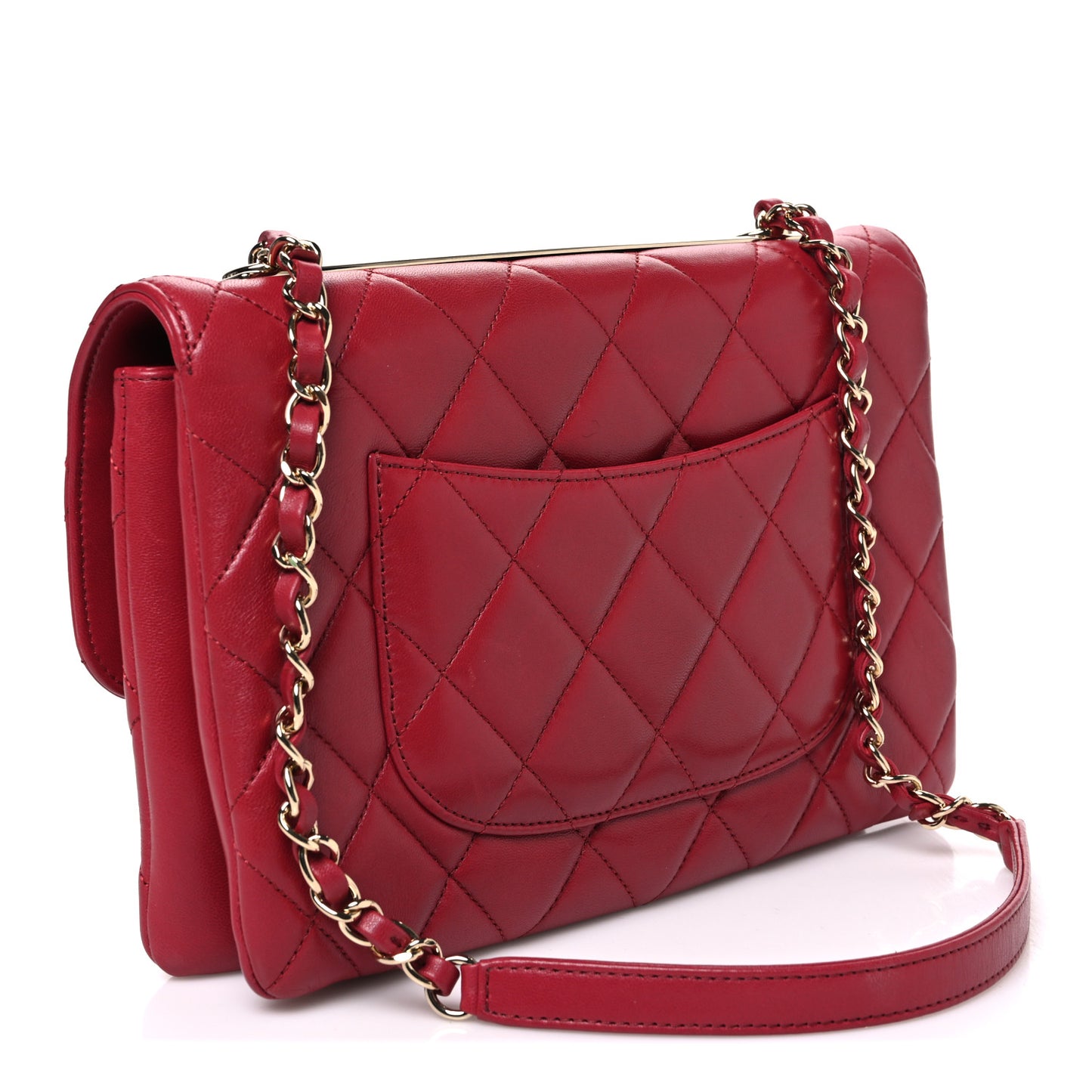 Lambskin Quilted Medium Trendy CC Flap Dark Pink