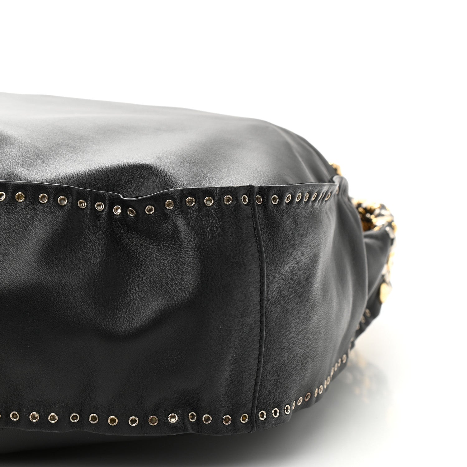 Jimmy Choo Smooth Calfskin Star Studded Hobo Bag Black 9 of 10
