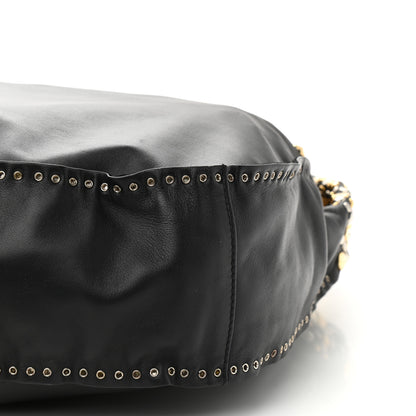 Jimmy Choo Smooth Calfskin Star Studded Hobo Bag Black 9 of 10