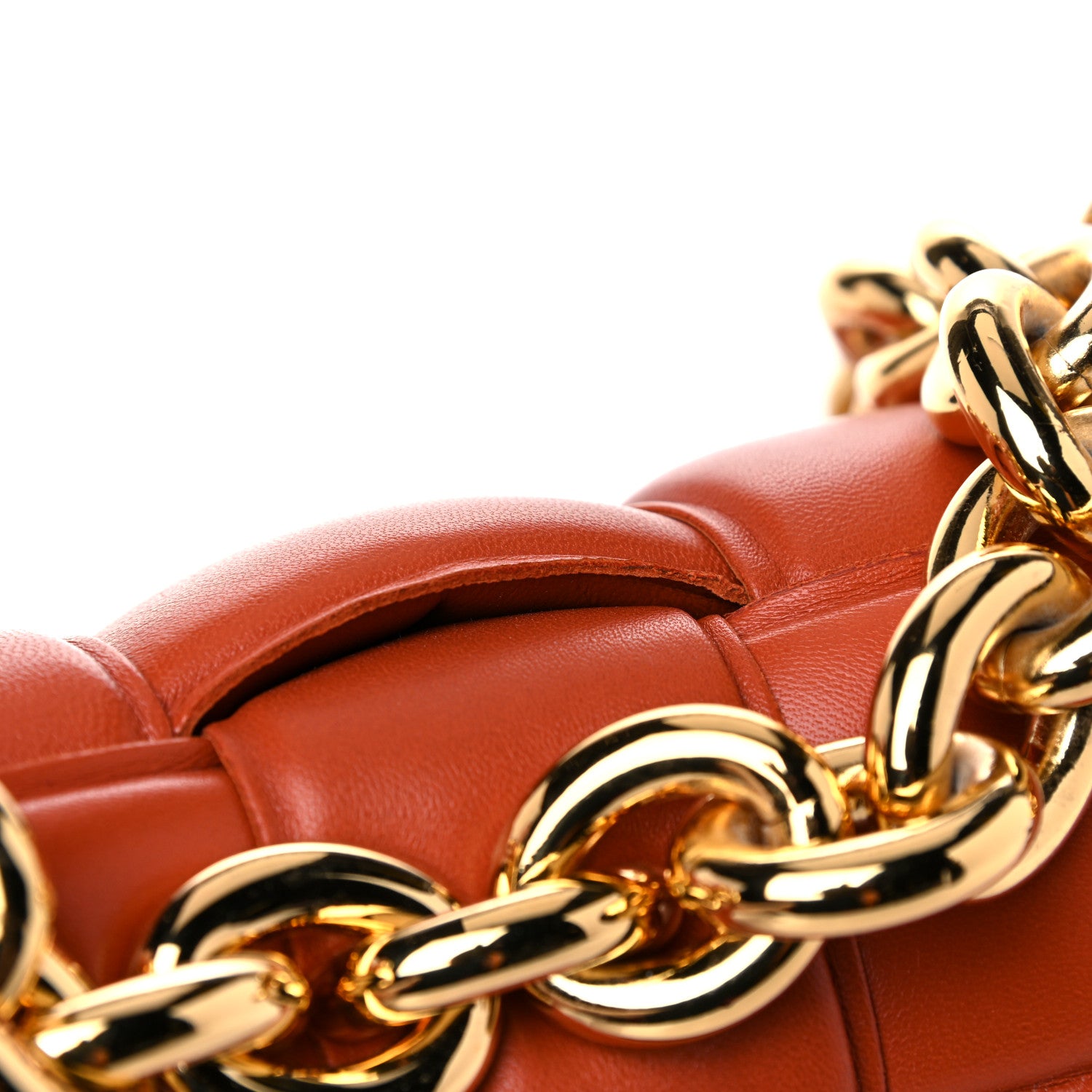 Bottega Veneta Lambskin Maxi Intreccio Padded Chain Cassette Crossbody Bag Maple 11 of 11