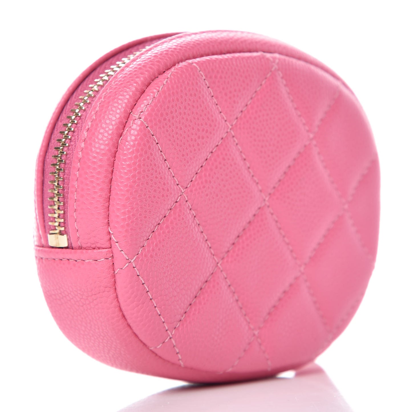 Caviar Quilted Zip Around Classic Coin Purse Pink