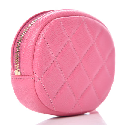 Chanel Caviar Quilted Zip Around Classic Coin Purse Pink 3 of 8