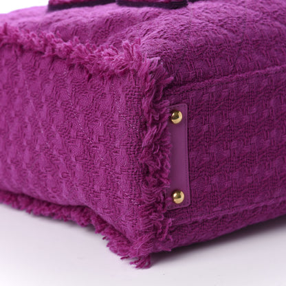 Chanel Wool Tweed Large Zipped Shopping Tote Magenta 6 of 10