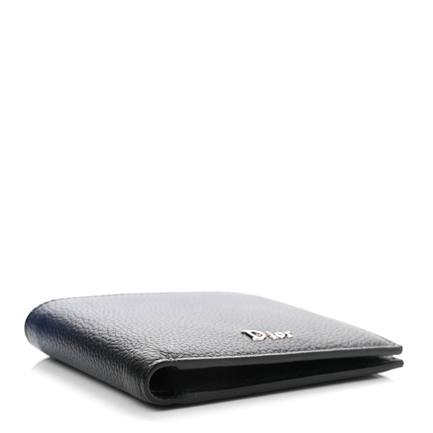 Grained Calfskin Wallet Blue Black