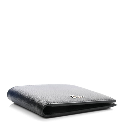 Christian Dior Grained Calfskin Wallet Blue Black 4 of 8