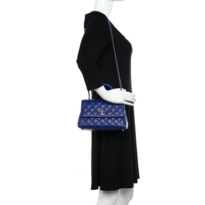 Chanel Caviar Quilted Mini Coco Handle Flap Blue 2 of 10