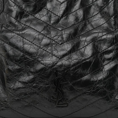 Saint Laurent Crinkled Calfskin Matelasse Monogram Medium Niki Shopper Tote Black 8 of 10
