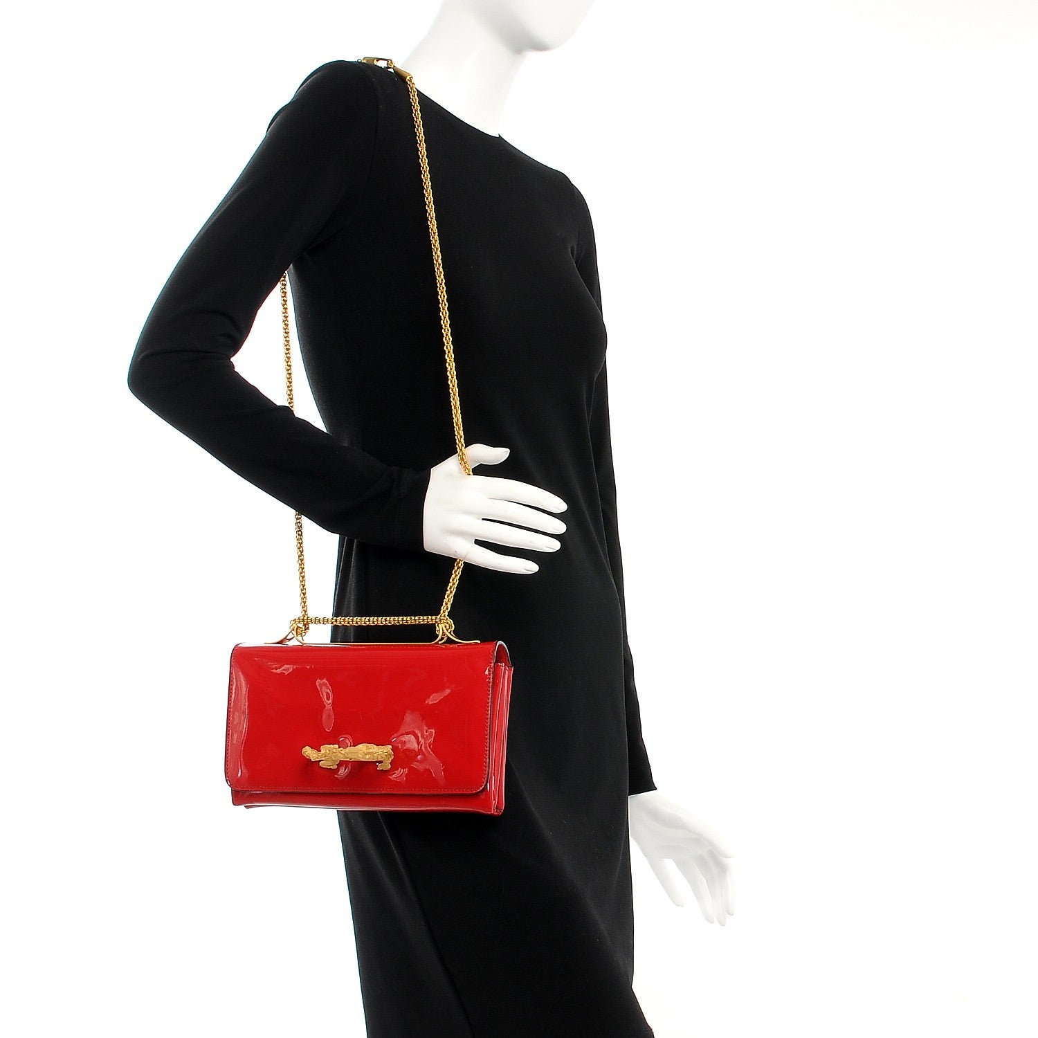 Valentino Garavani Patent Animalia Va Va Voom Shoulder Bag Red 2 of 6