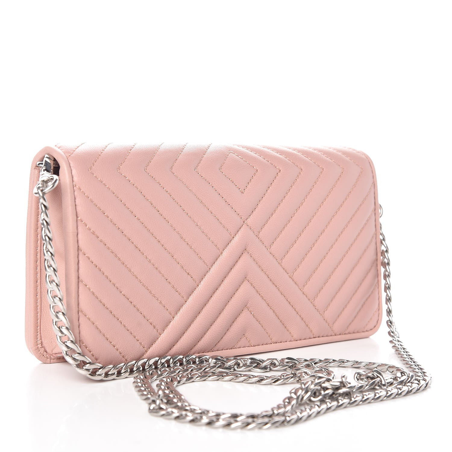 Prada Nappa Impunture Mini Diagramme Chain Crossbody Bag Orchidea 3 of 9