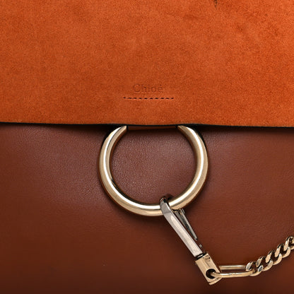 Chloe Suede Calfskin Medium Faye Shoulder Bag Tobacco 7 of 17