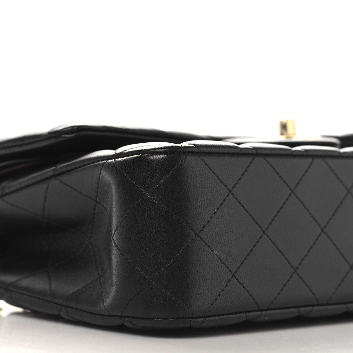 Lambskin Quilted Medium Double Flap Black