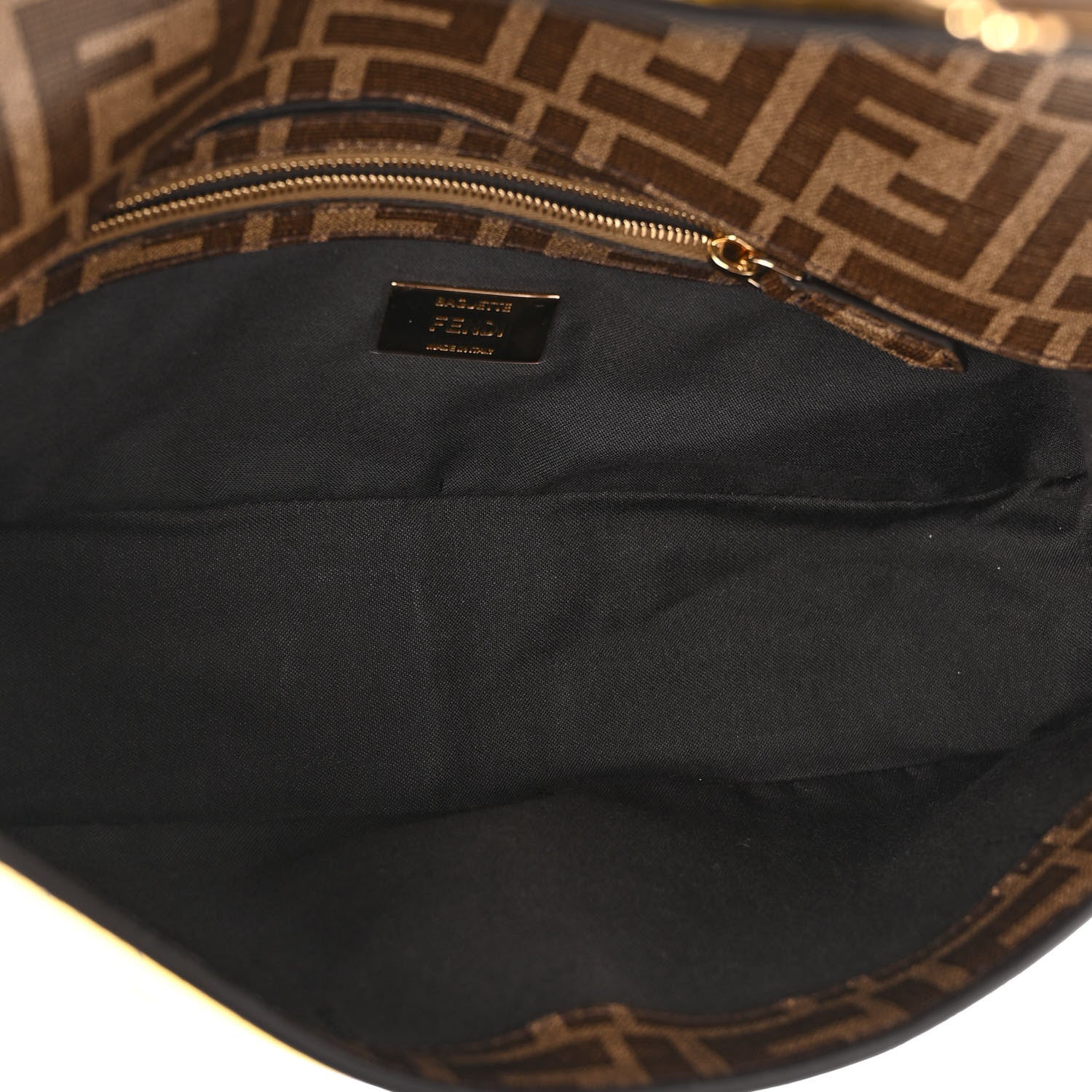 Fendi Glazed Fabric FF 1974 Hairdo Girls Inlay Baguette Mogano Panna Multicolor 5 of 9