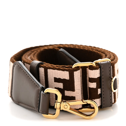 Fendi Jacquard Ribbon Vitello King FF Bi-Color Intreccio Adjustable Strap You 1 of 5
