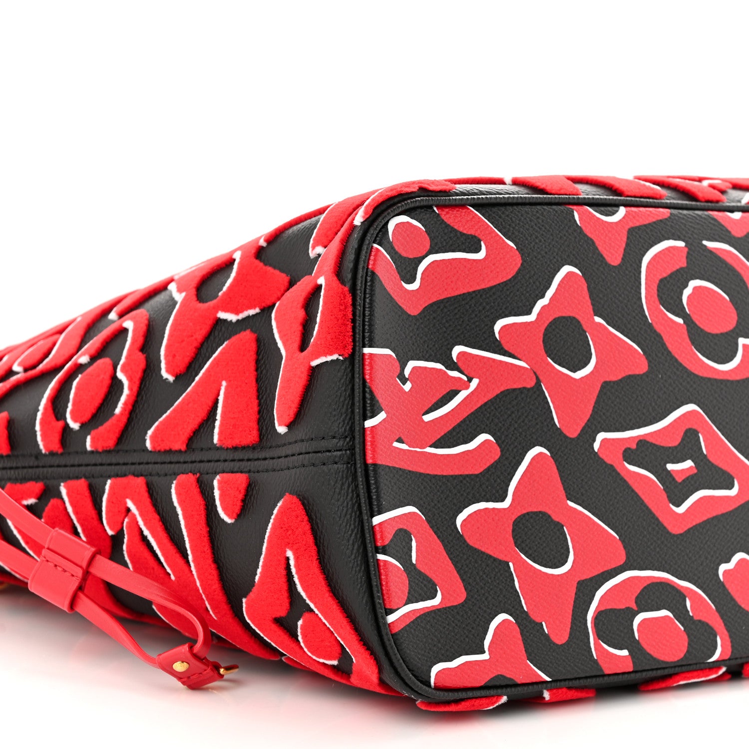 Louis Vuitton X UF Tufted Monogram Neverfull MM Black Red 10 of 11