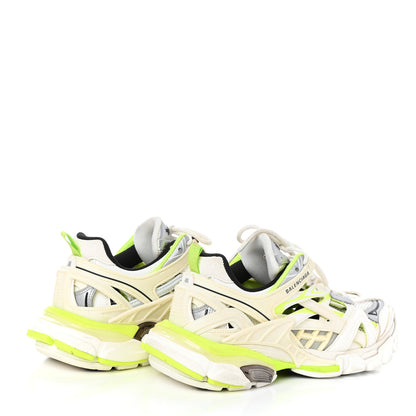 Balenciaga Rubber Mesh Bi-Color Womens Track.2 Open Sneakers 7 White Fluo Yellow 4 of 6