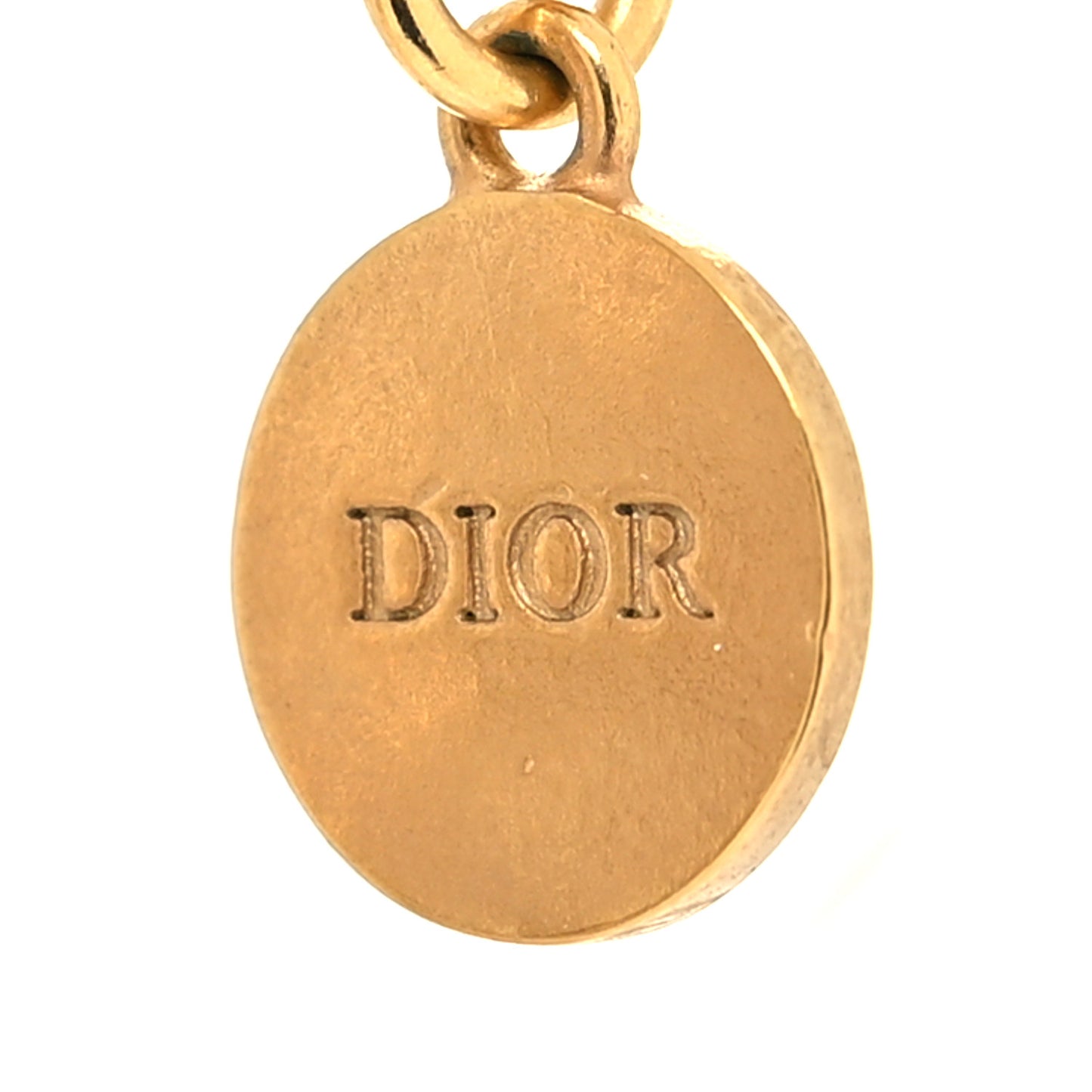 Metal Wide CD Logo Chain Link Choker Necklace Gold